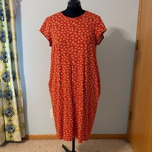Gudrun Sjoden Red Floral Midi Dress